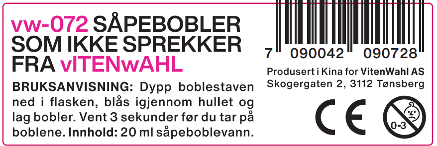 vw-072 - Såpebobler som ikke sprekker